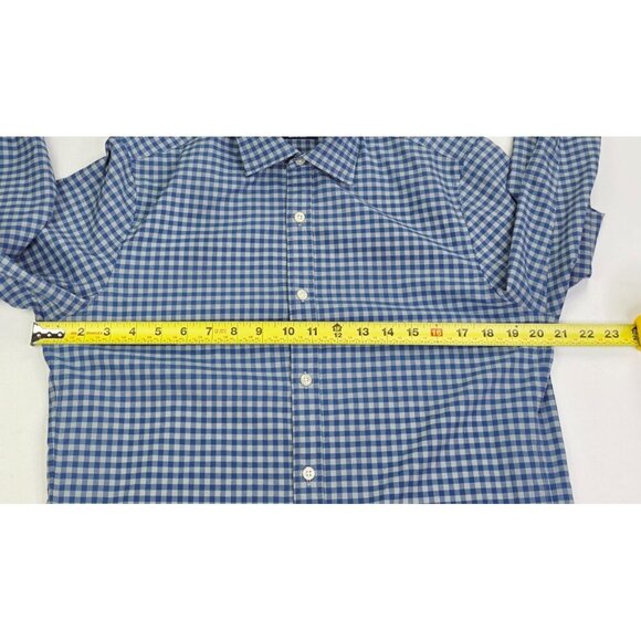 Vineyard Vines Slim Fit Small Cooper Shirt Mens Blue Gray check Polyester Shirt - Picture 3 of 12